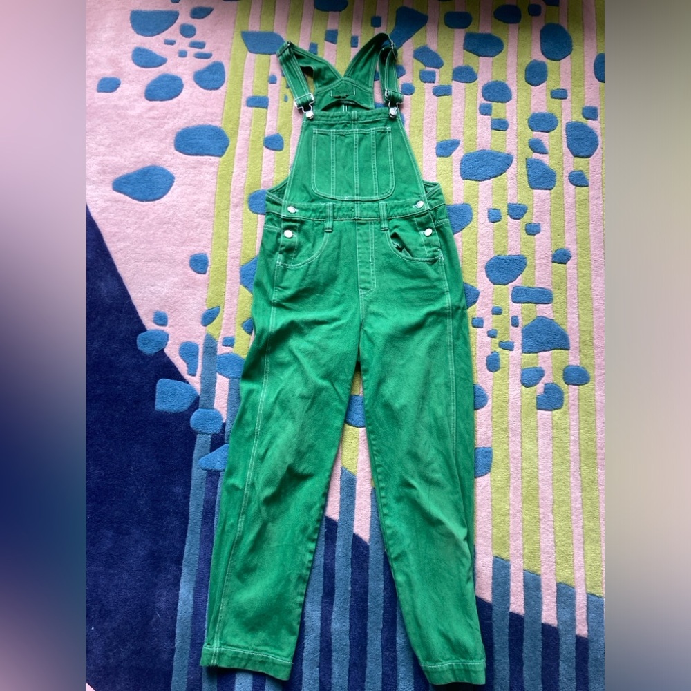 Madewell 100% Cotton Overalls Suay Dyed Shishito Green Size XS